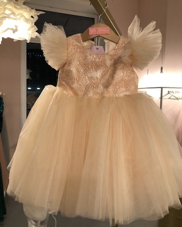 Платье рукава и юбка фатин цвет персик - Yes Dress