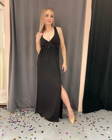 Платье в пол в греческом стиле черное - Yes Dress